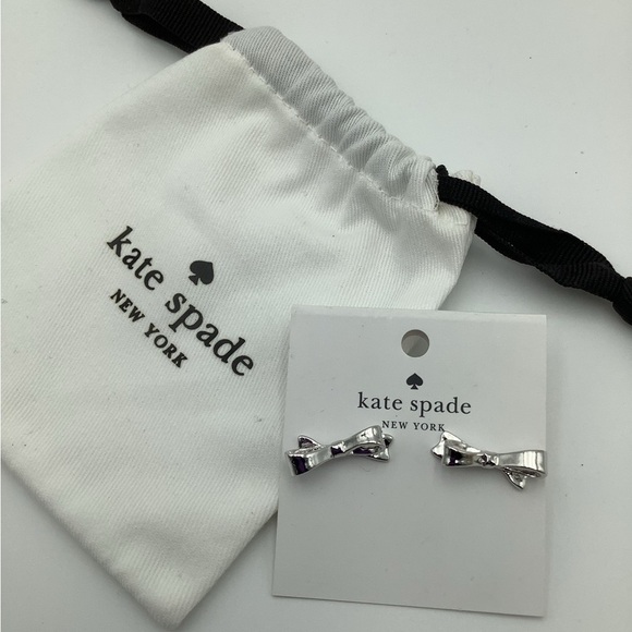 Kate Spade Silver Bow pierced earrings and bag - Picture 3 of 3